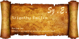 Szigethy Emília névjegykártya